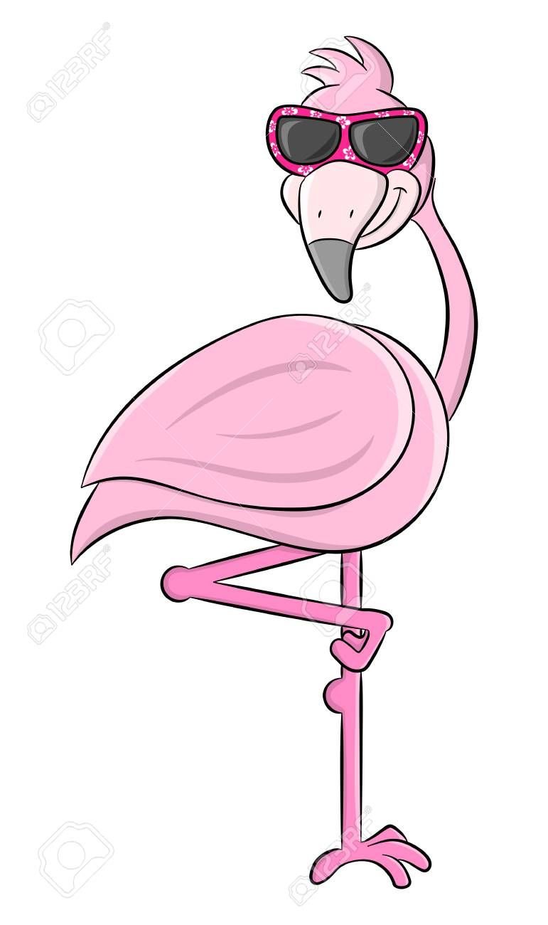 Фламинго розовый с очками
