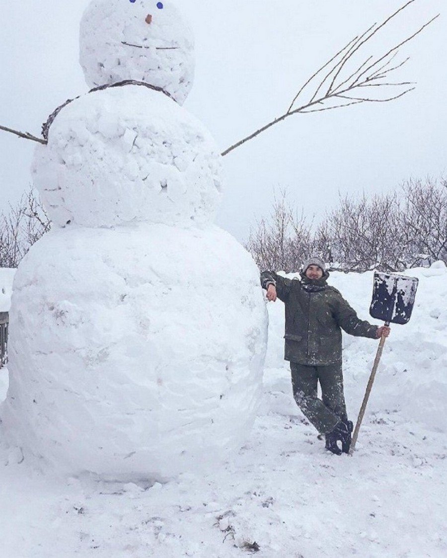 Снеговик смешно