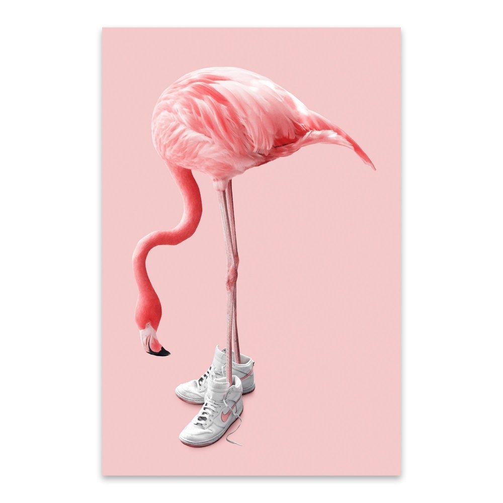 Постер розовый Фламинго