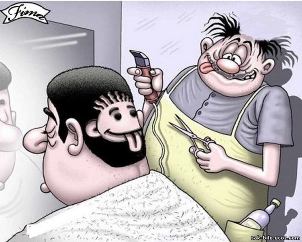 Карикатура в парикмахерской