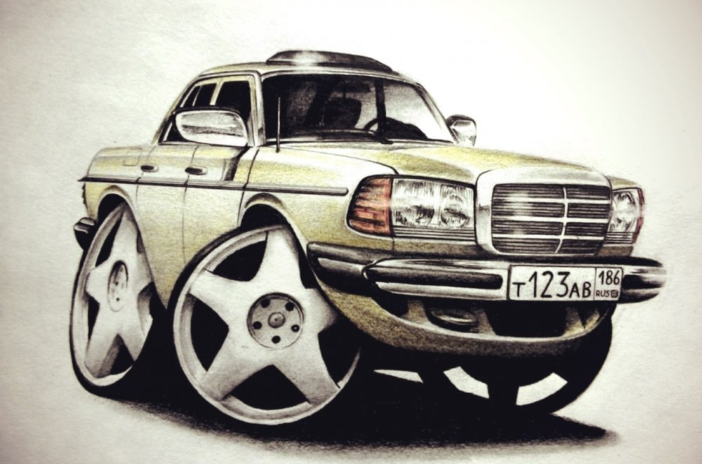 Mercedes w123 шарж