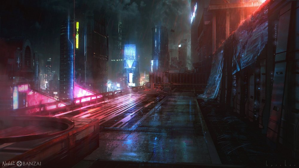 Future City Art Cyberpunk неон