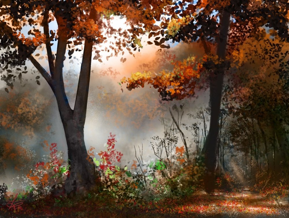 Осенний лес рисунок