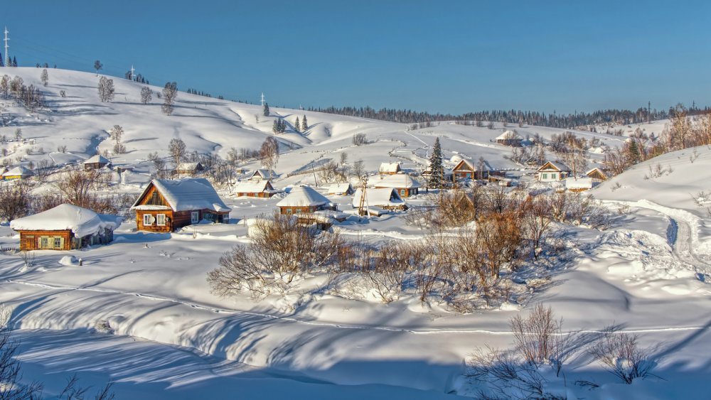 Деревня на Холме зимой