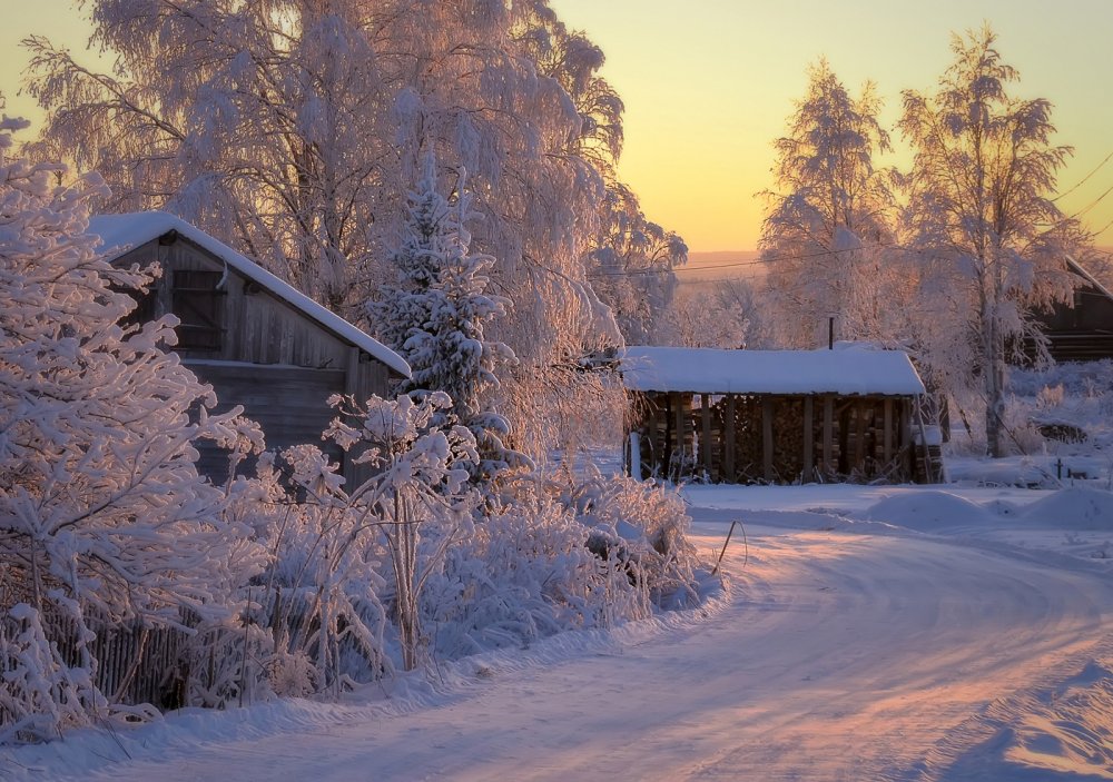 Зима в Республике Коми деревня