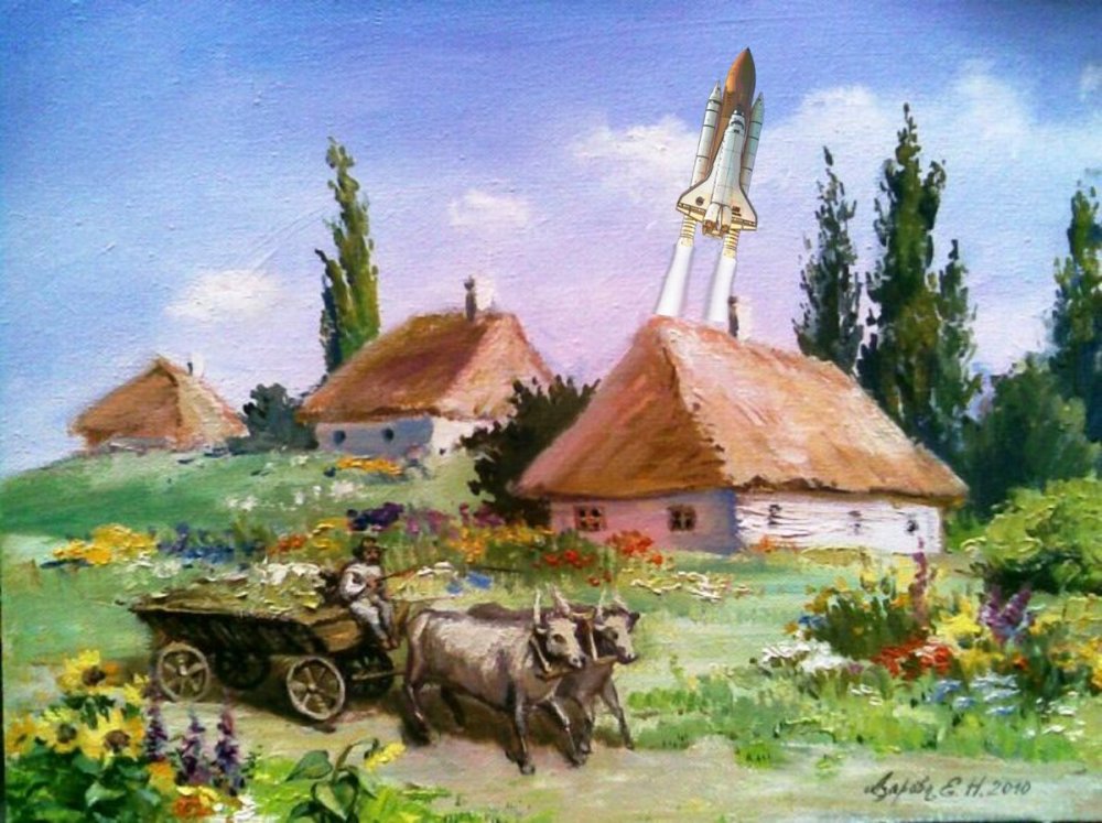 Картины украинская хата Олег Пятин