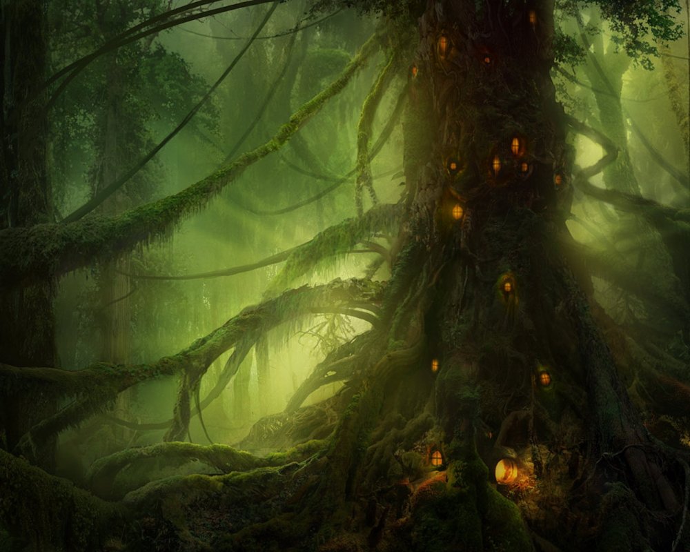 Фэнтези Эльфийский лес лес