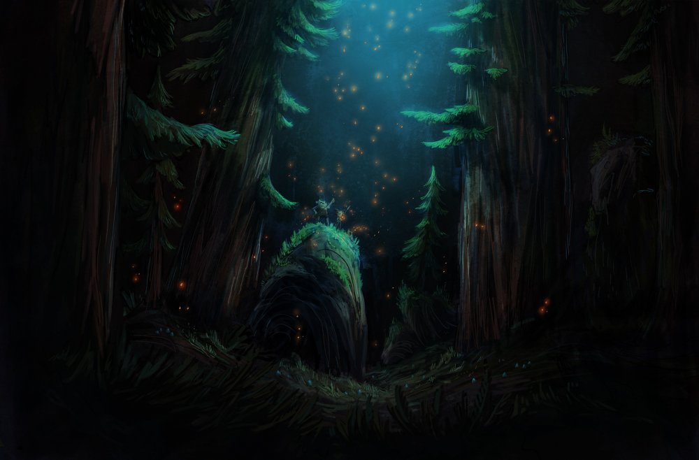 Ночной лес арт