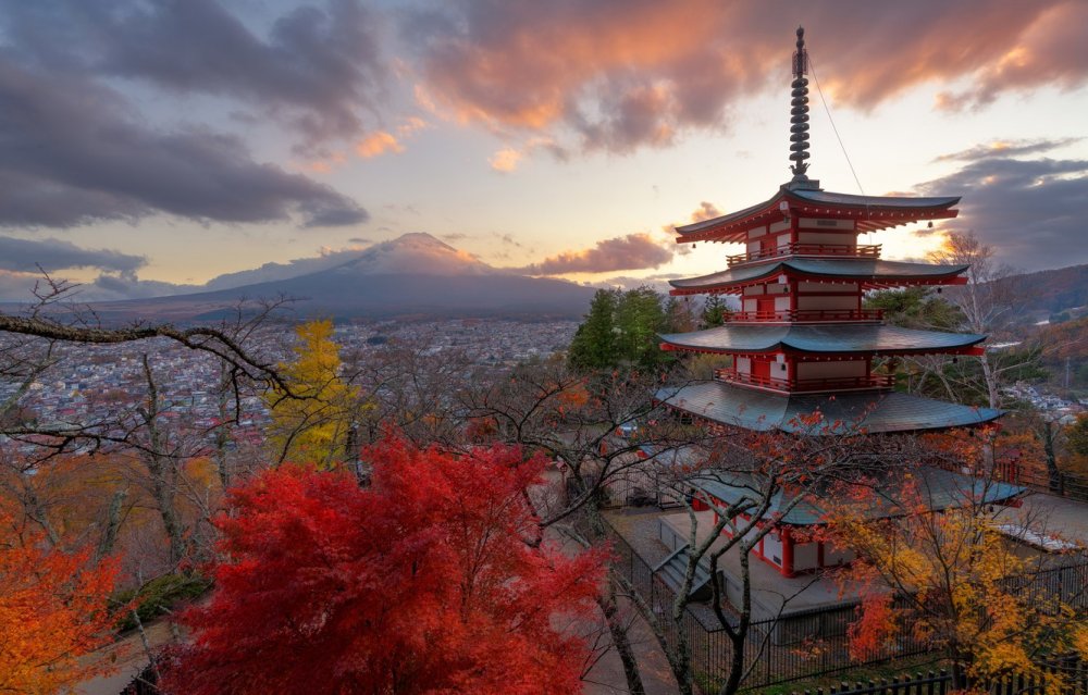 Фудзияма Япония храм сад