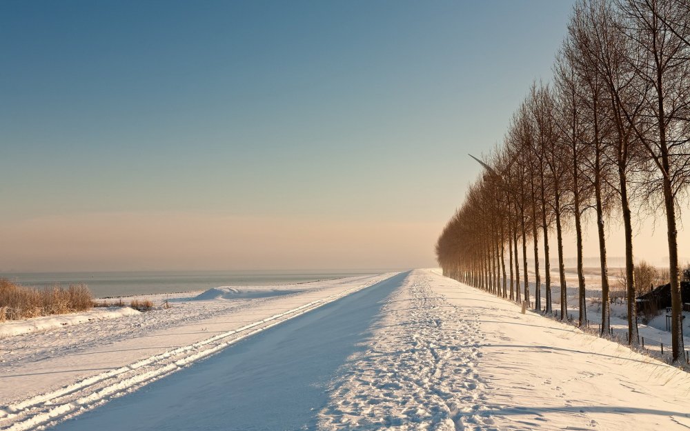 Зимний пейзаж в перспективе