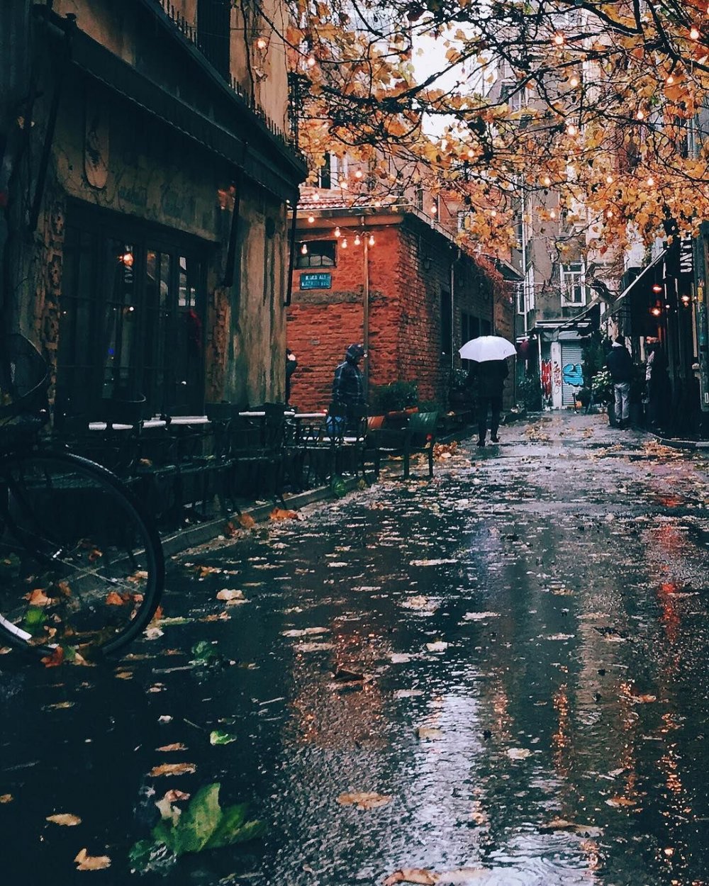 Осень город дождь