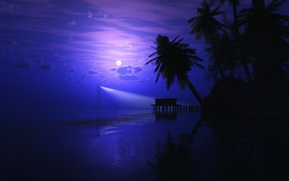 Тропическое море ночью