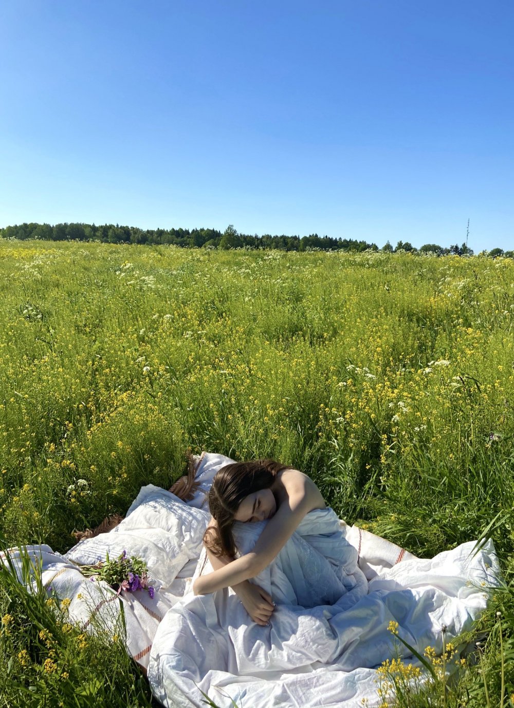 Фотосессия на природе в поле