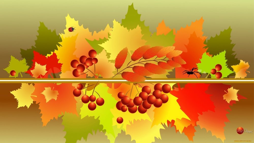 Осенняя ветка рябины