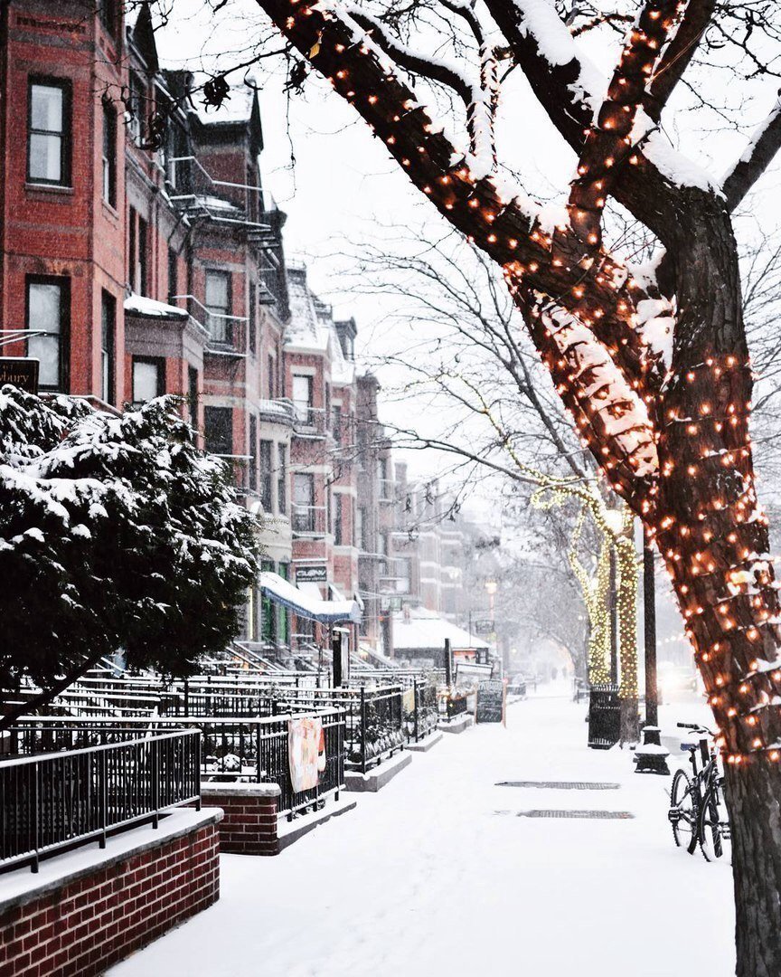 Нью-Йорк Бруклин улицы зимой