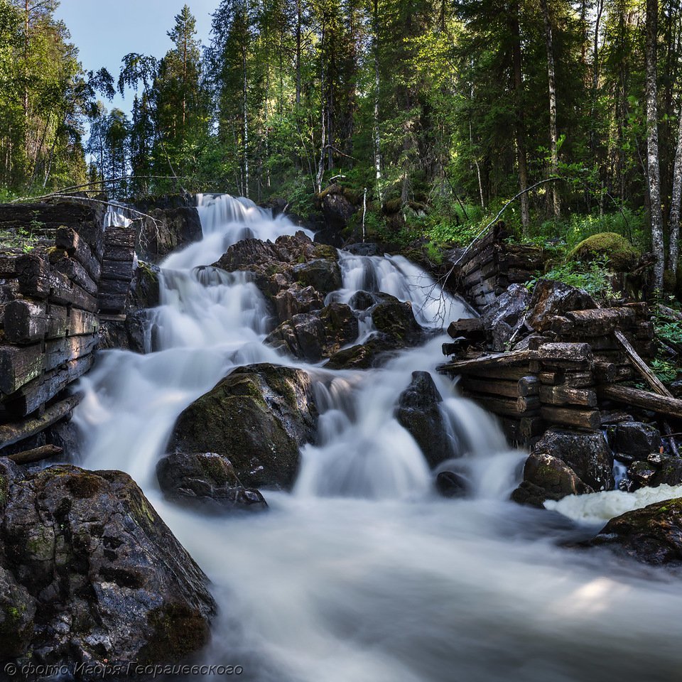 Водопад Мянтюкоски Карелия