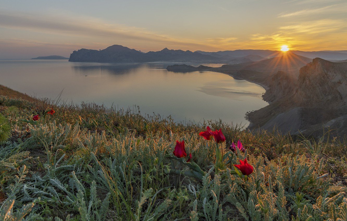 закат на море крым