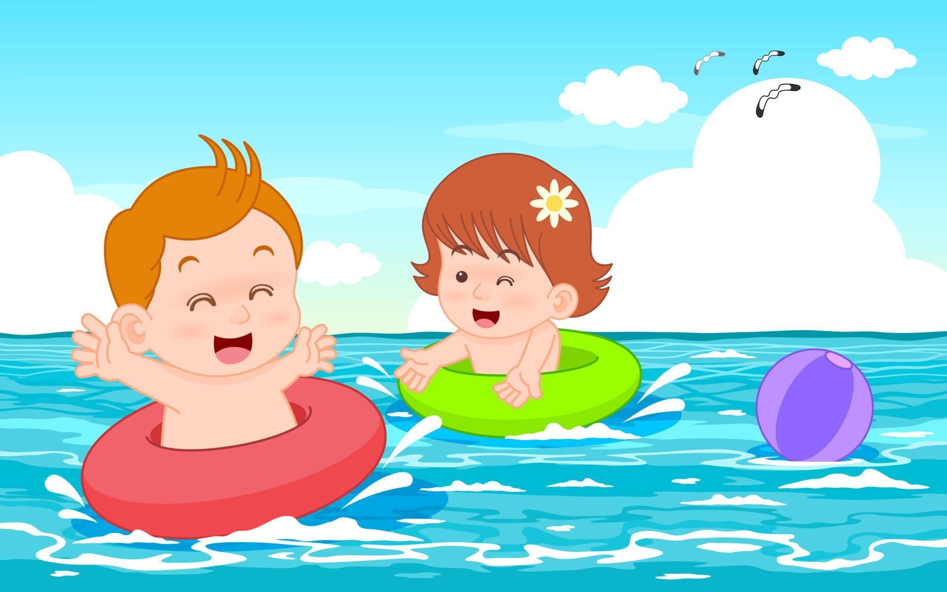 дети купающиеся в море
