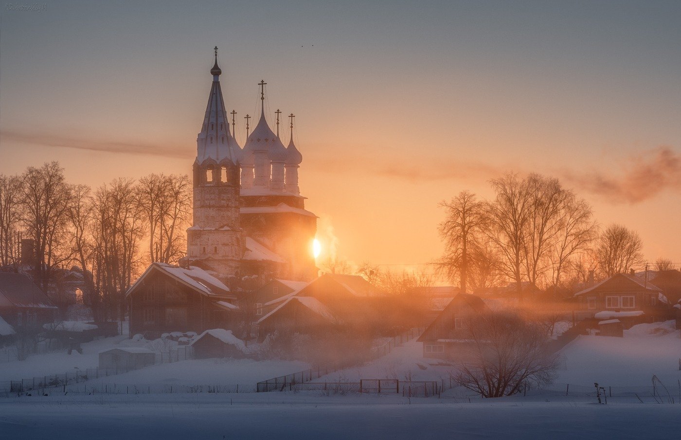 Зимний рассвет арт