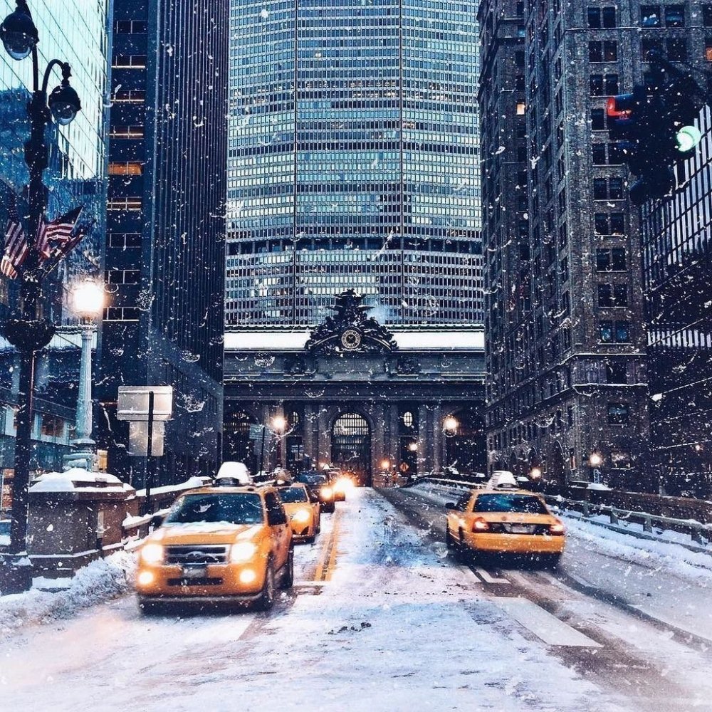 Город Нью-Йорк зимой
