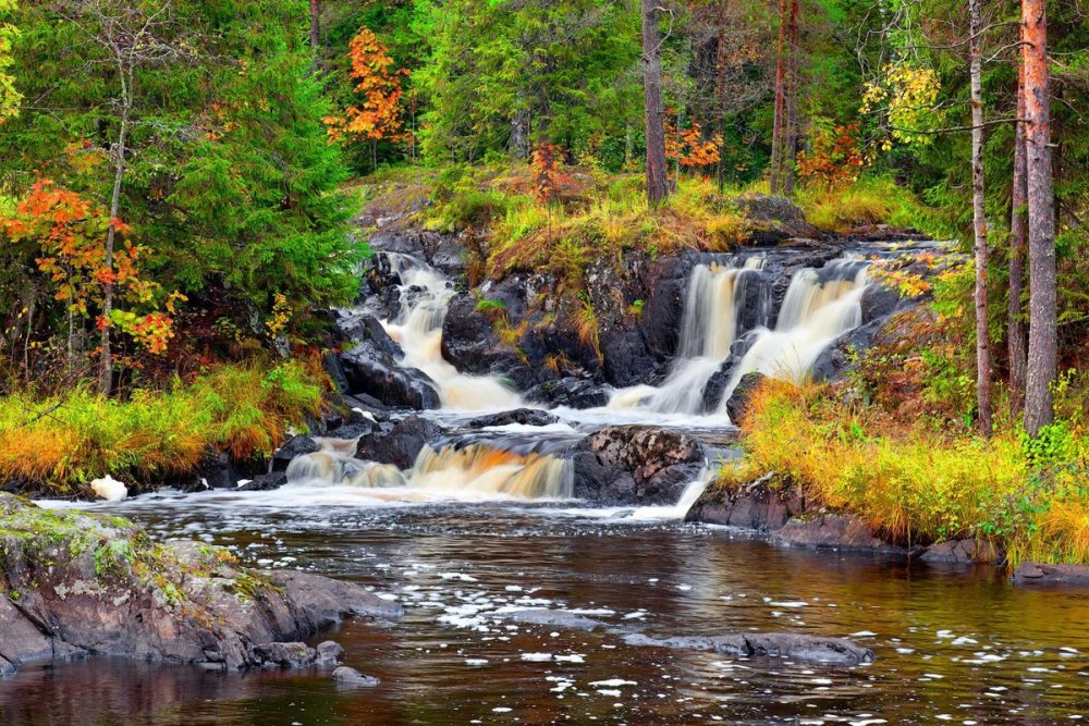 Водопады Ахвенкоски Карелия