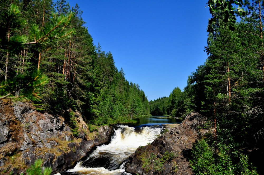 Водопад Кивач в Карелии