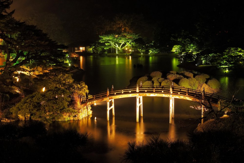 Природа мостик речка Япония