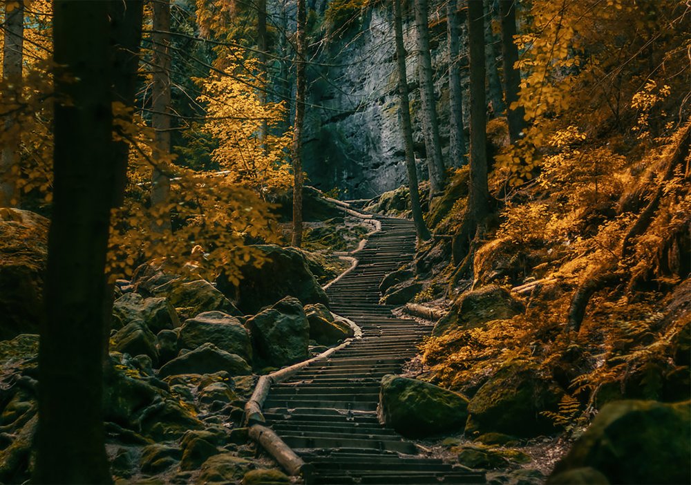 Праховы скалы - путь до горы Хротгару, Чехия.