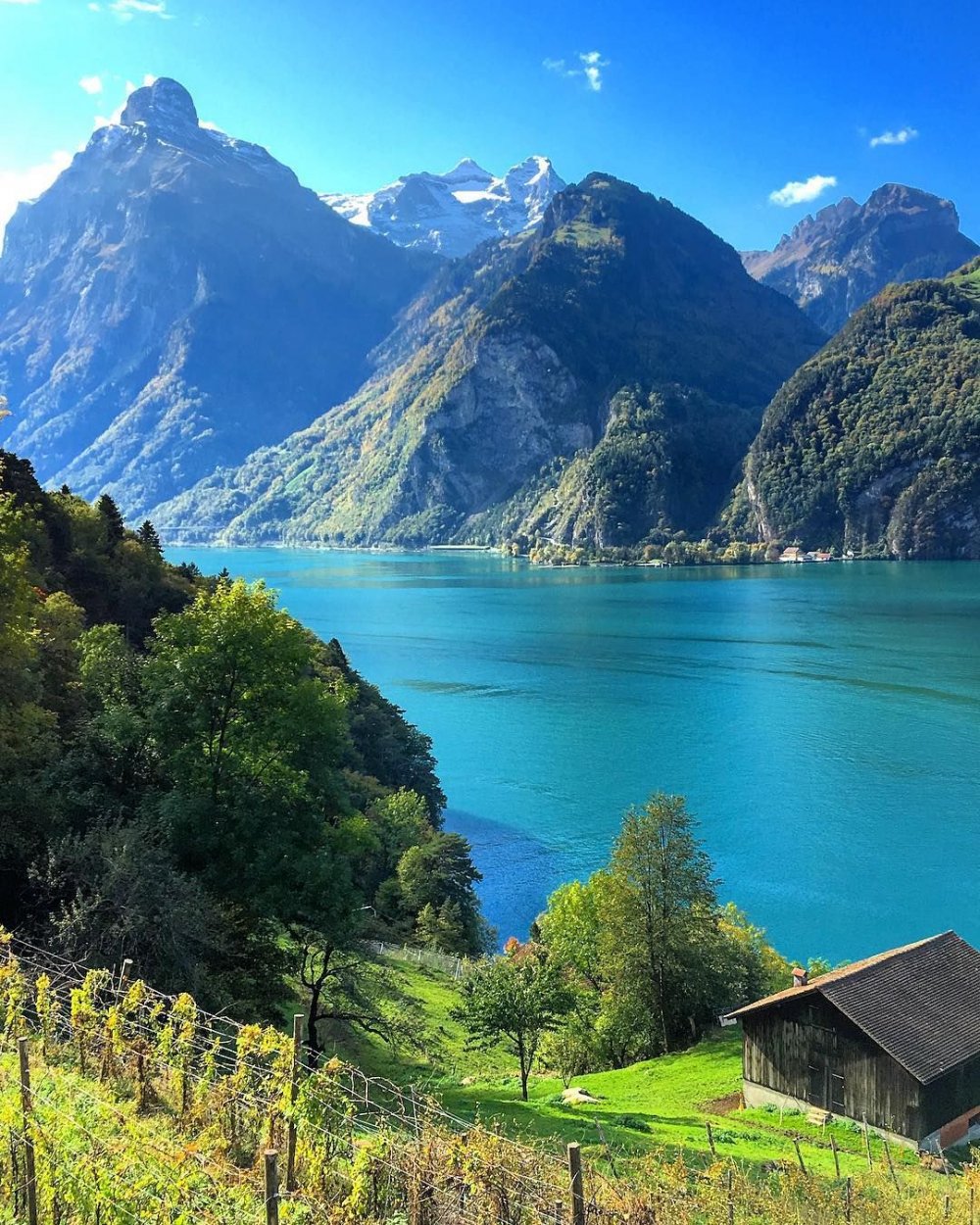 Альпин озеро в Швейцарии
