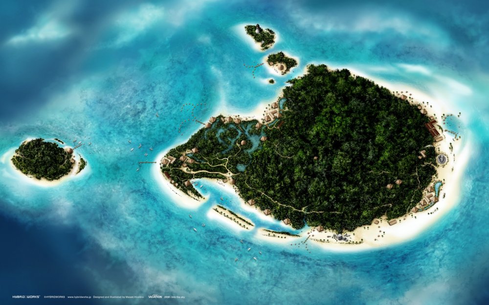 Тропический остров с высоты