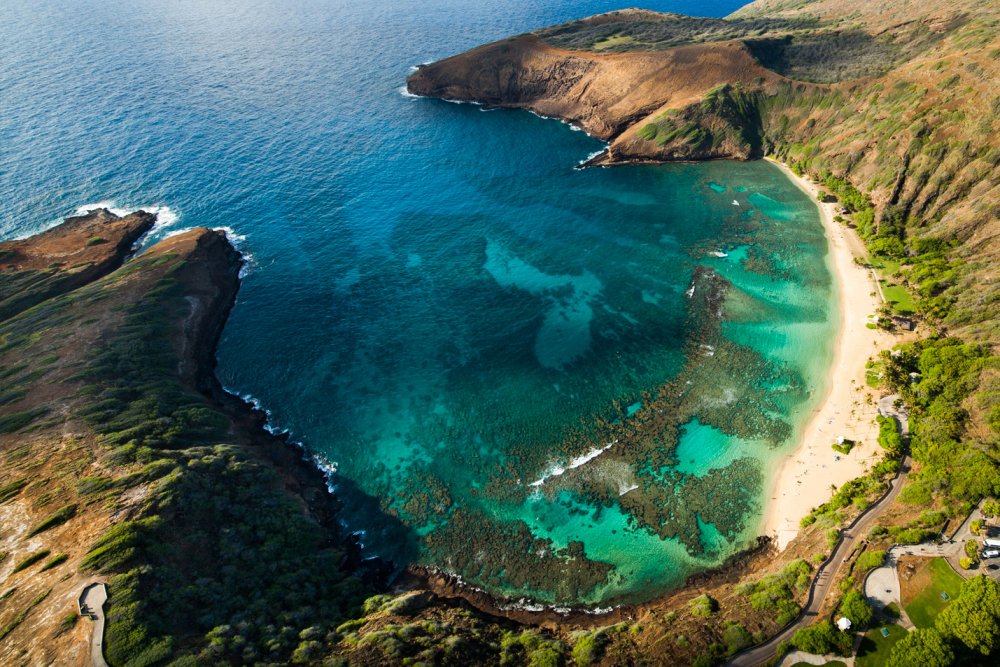 Остров Оаху Гавайи с высоты птичьего полета