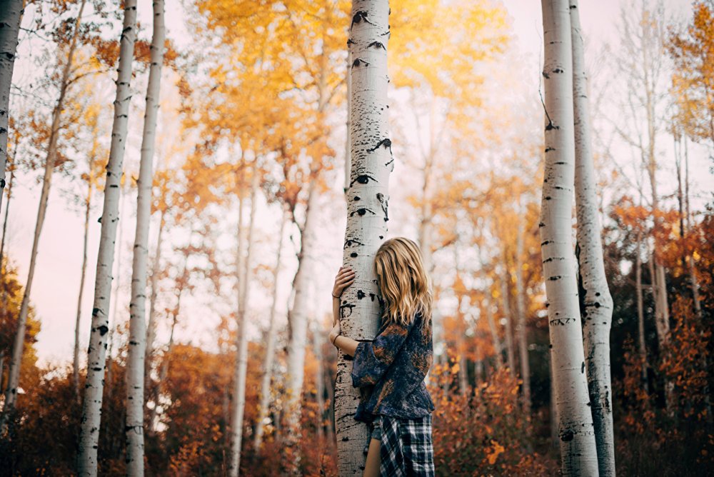 Осенняя фотосессия березы