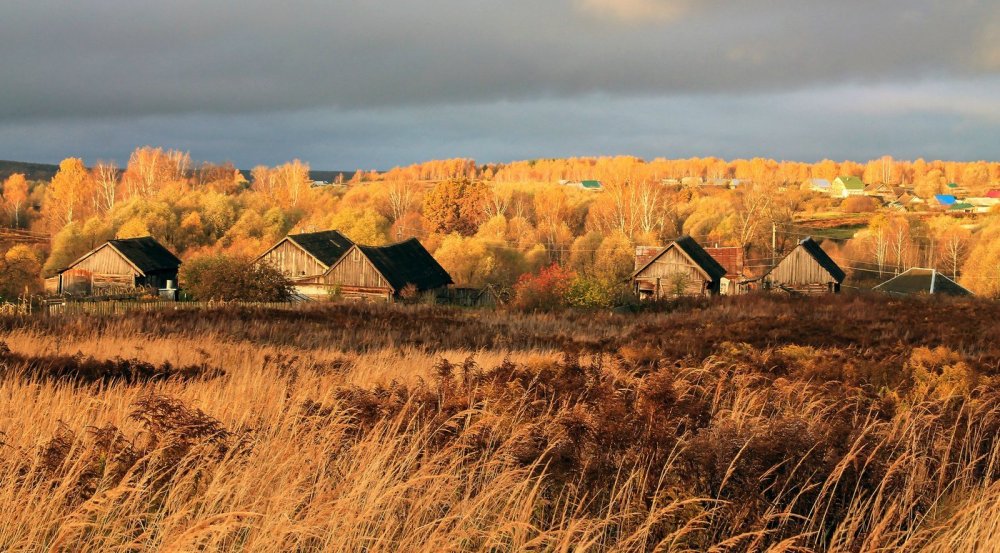 Осень деревня Зенькино