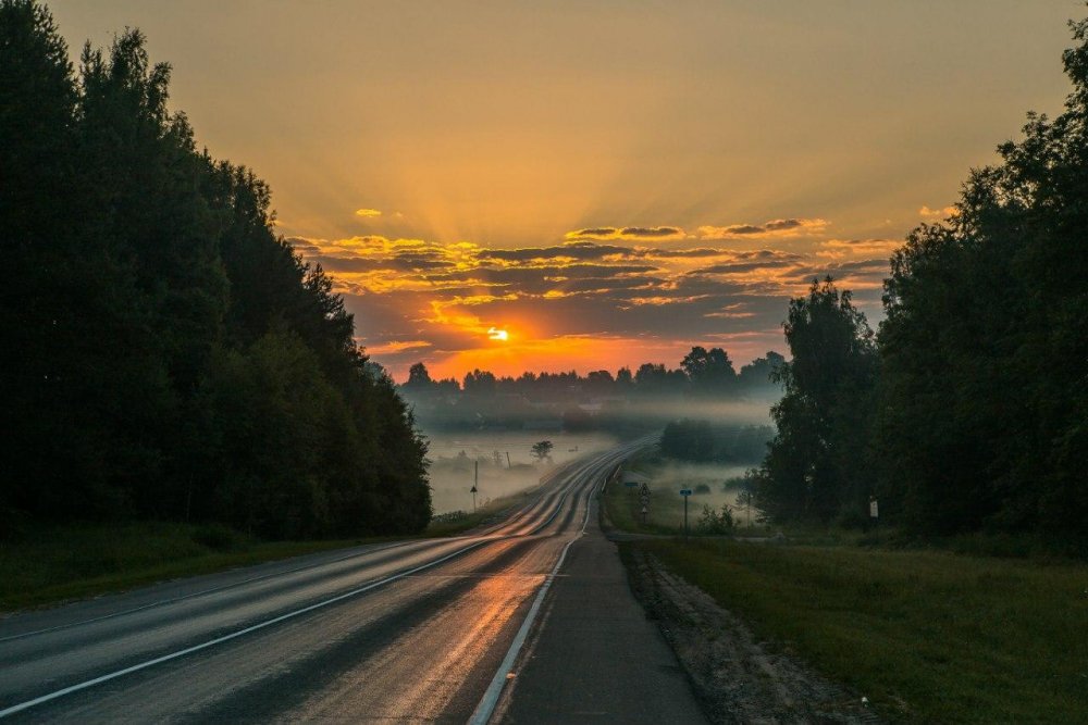 Трасса закат