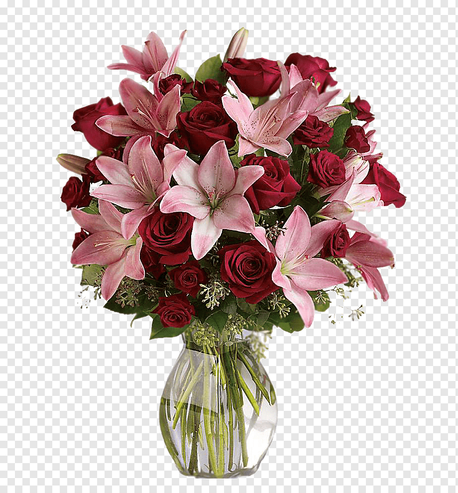 Красивые букеты из роз и лилий