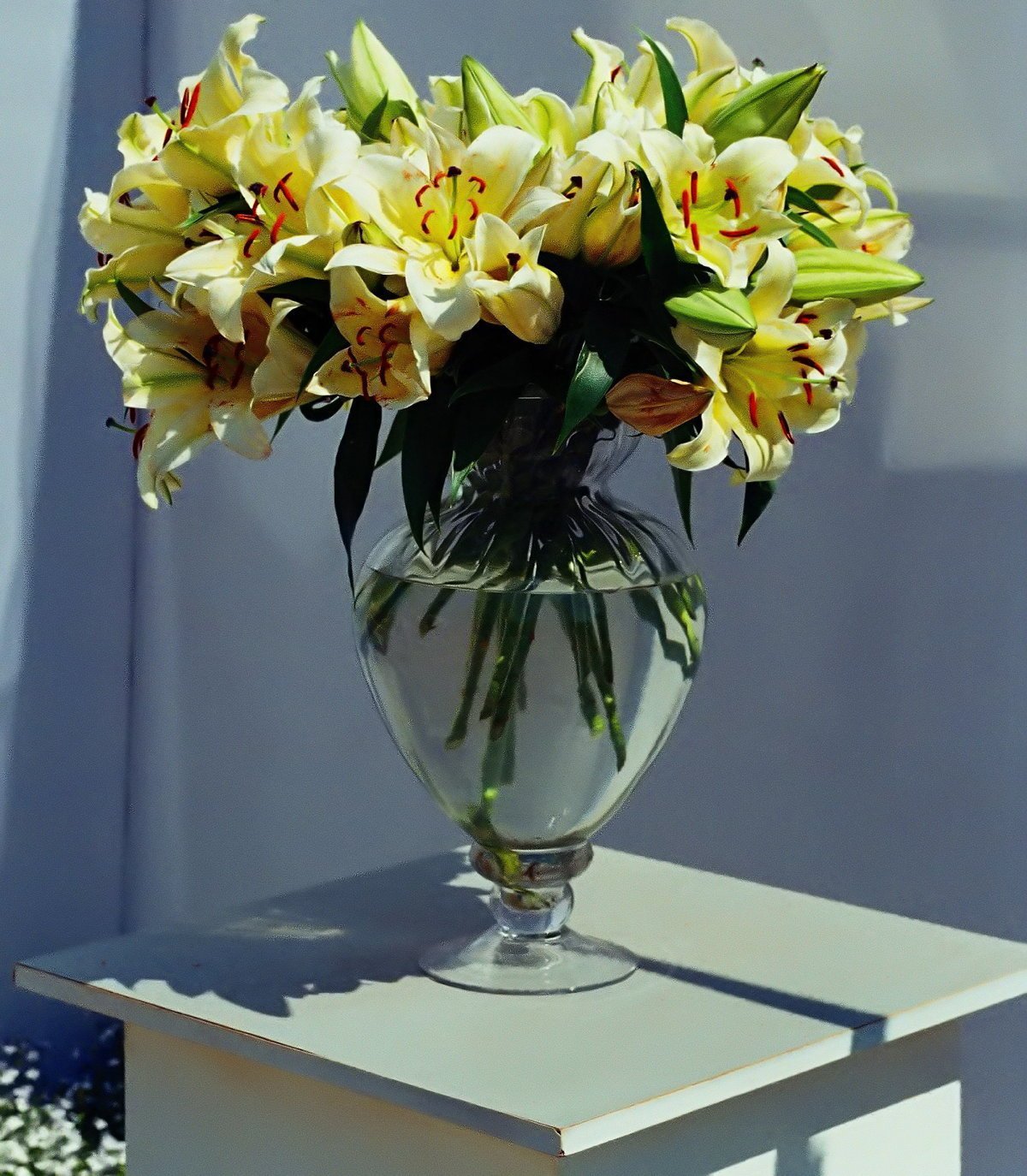 фото букета лилий дома в вазе
