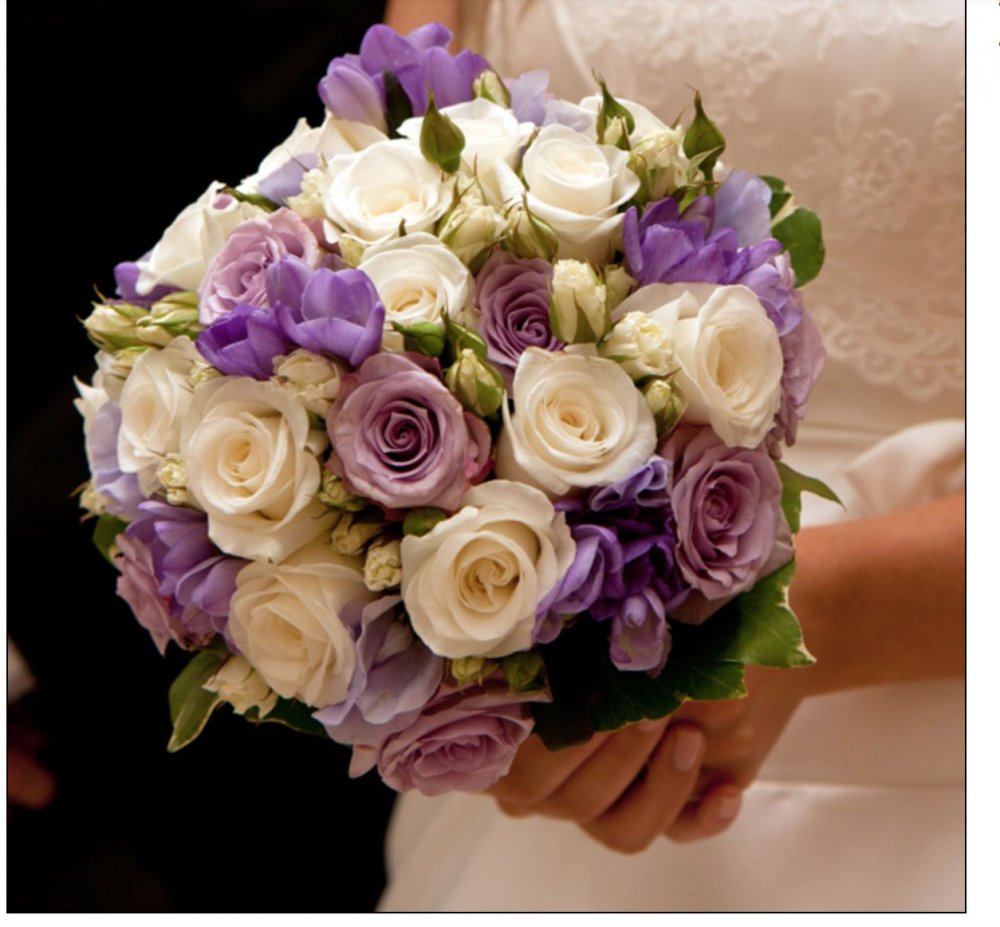 Букет невесты из фиолетовых роз