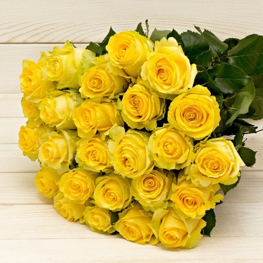 Огромный букет желтых роз