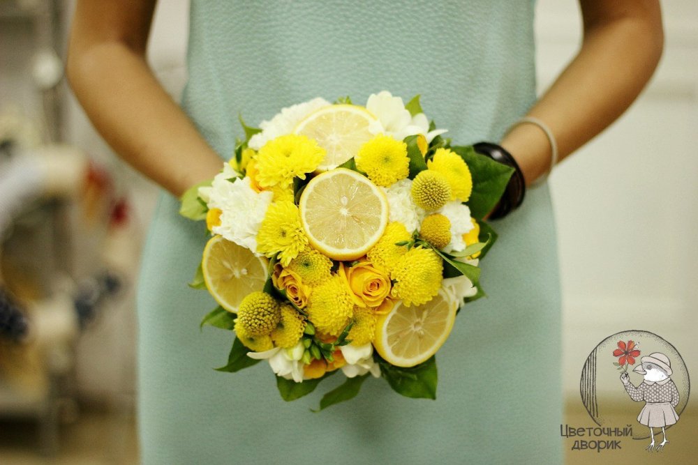 Букет невесты с лимонами