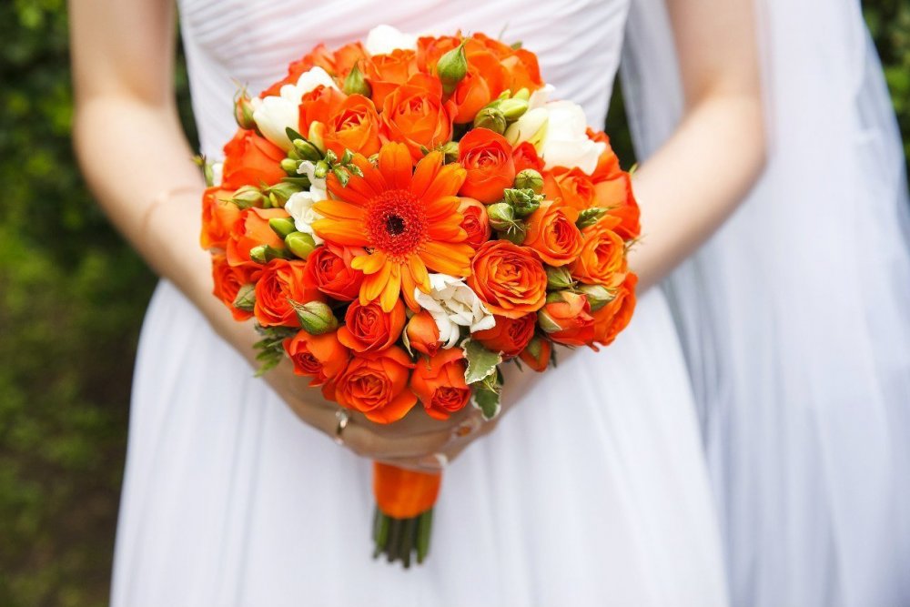 Букет невесты "оранжевый"