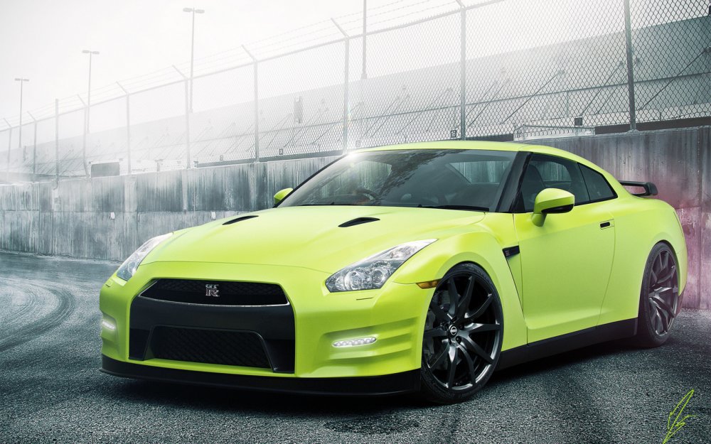 Nissan GTR r35 зеленый