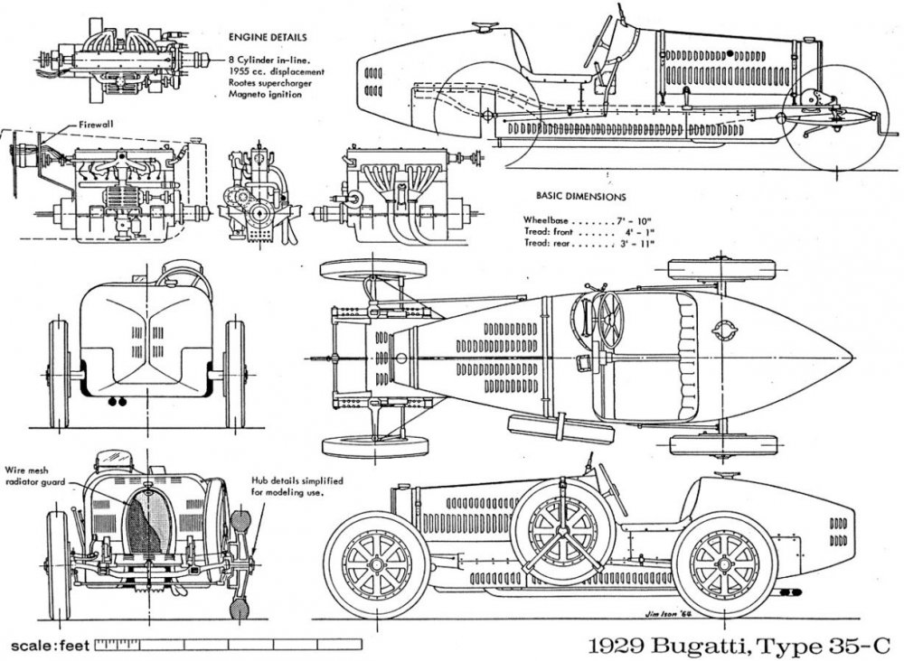 Bugatti Type 35 чертежи