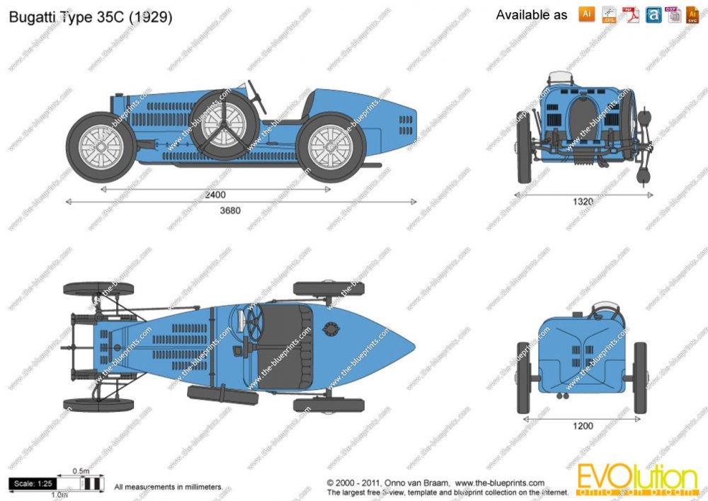 Bugatti Type 35 чертежи