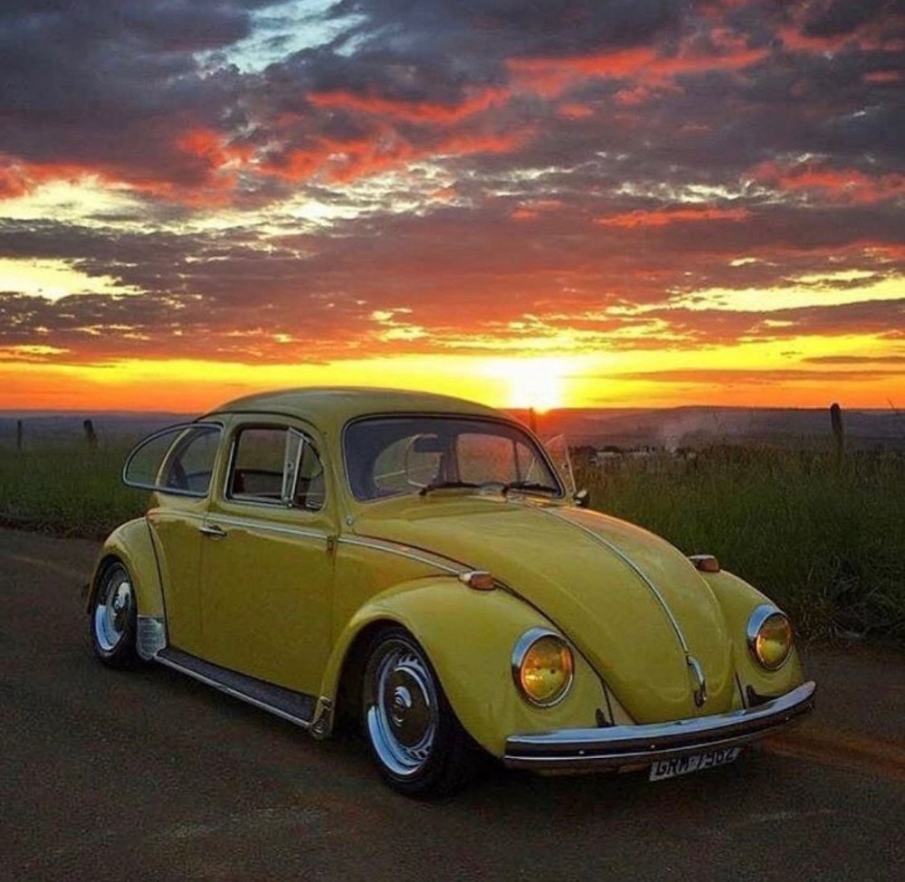 Retro Yellow Volkswagen Beetle