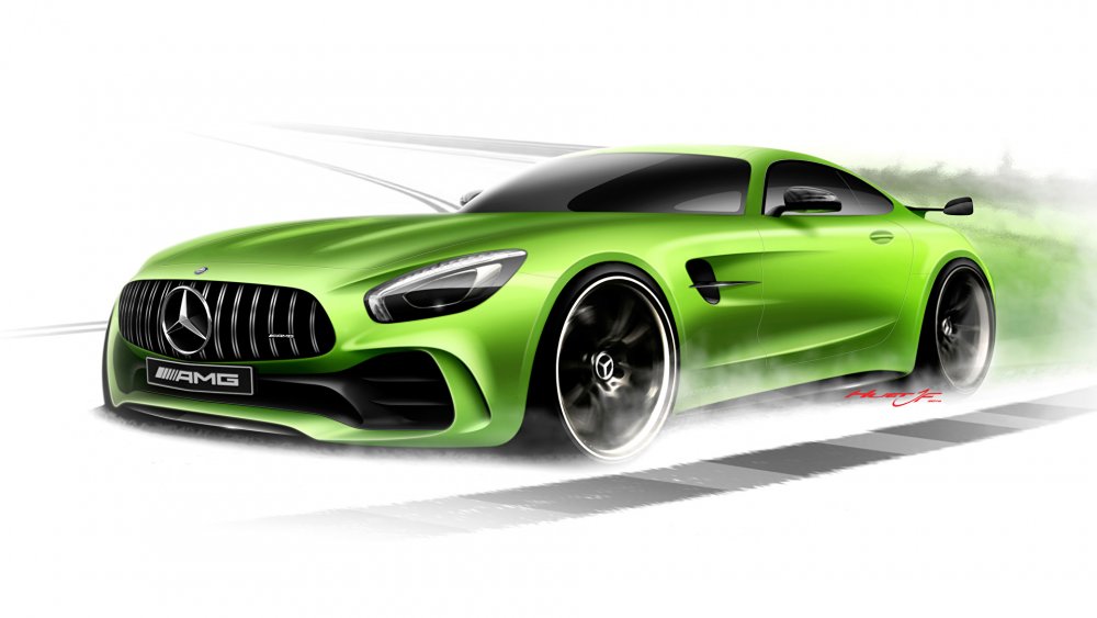 Mercedes-Benz AMG gt зеленый