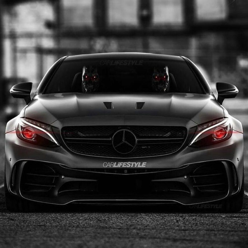 Mercedes-Benz c63s AMG сзади чёрный