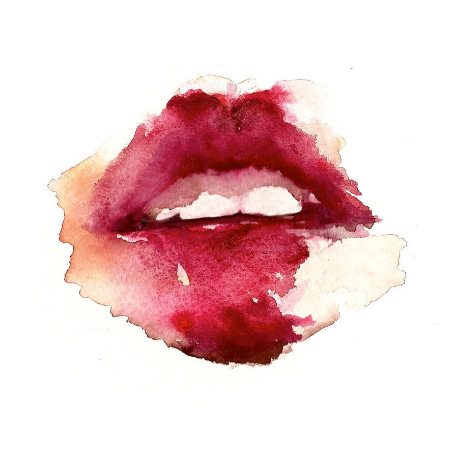 Розовые губы арт