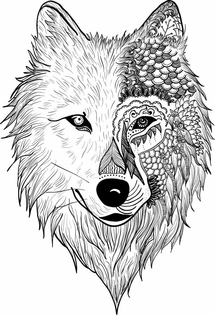 Раскраскаантистрес волк
