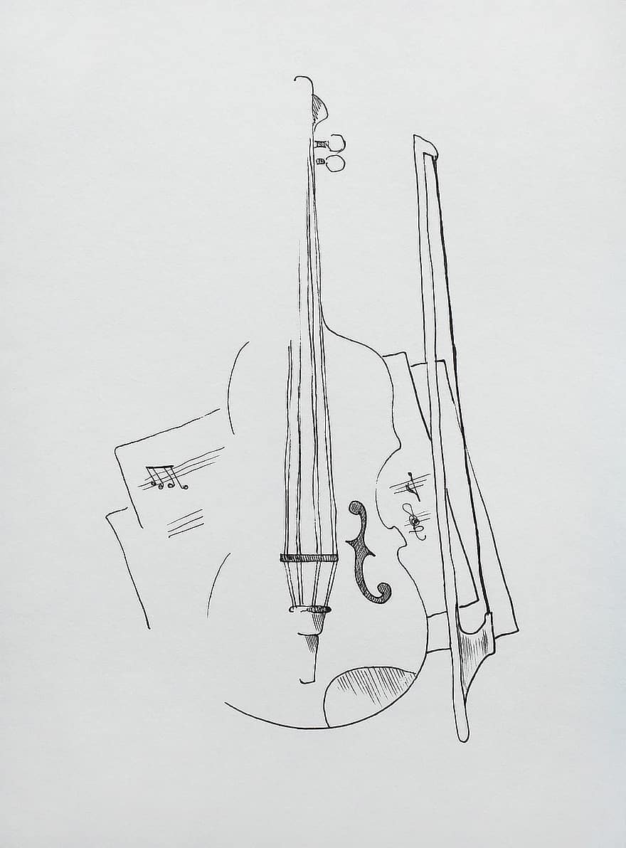 Скрипка рисунок карандашом