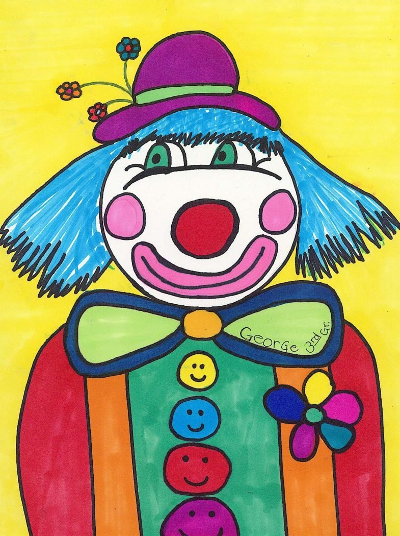 Портрет веселого клоуна